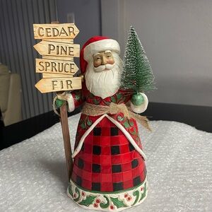 Country Living by Jim Shore - It's Tree Time - Santa with Tree &  Sign